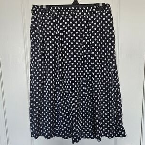 Handmade Polka Dot Black and White Midi Skirt
